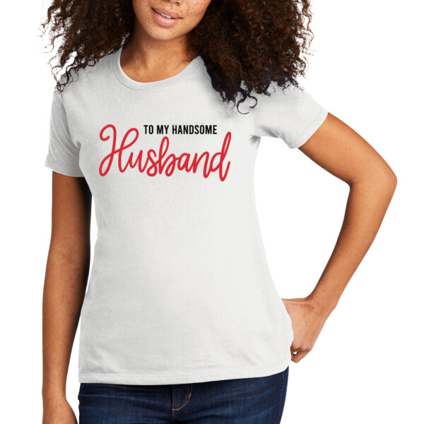 To My Handsome Husband - Women's Premium Cotton T-Shirt Thumbnail