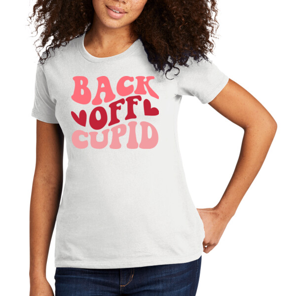 Back Off Cupid - Women's Premium Cotton T-Shirt Thumbnail