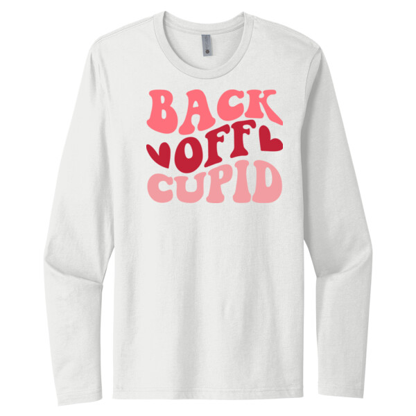 Back Off Cupid - Unisex Premium Cotton Long Sleeve T-Shirt Thumbnail