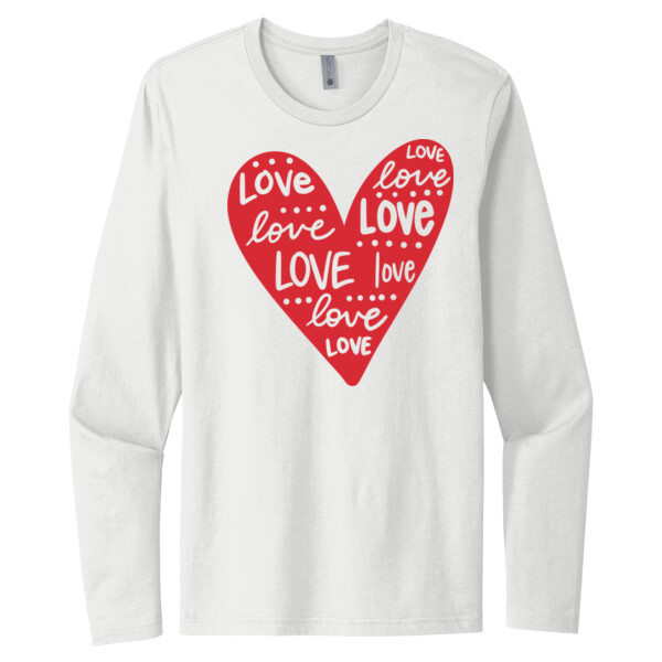 Heart Doodle - Unisex Premium Cotton Long Sleeve T-Shirt Thumbnail