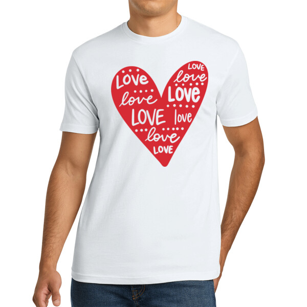 Heart Doodle - Unisex Premium Cotton T-Shirt Thumbnail
