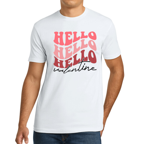 Hello Valentine - Unisex Premium Cotton T-Shirt Thumbnail