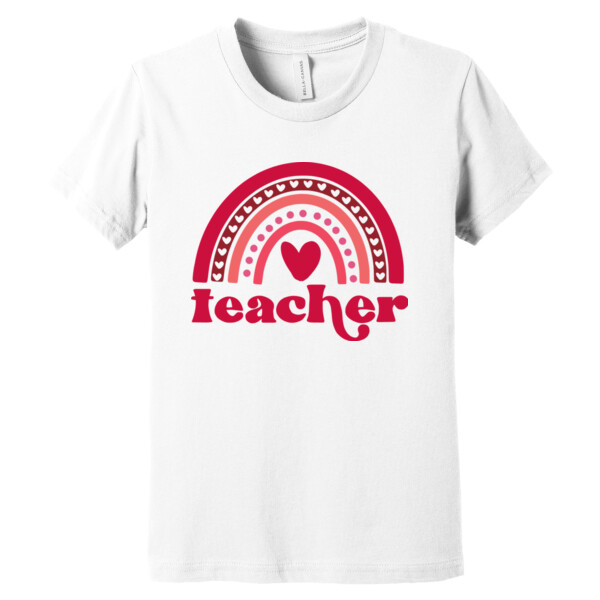 Valentine Rainbow Teacher - Youth Premium Cotton T-Shirt Thumbnail