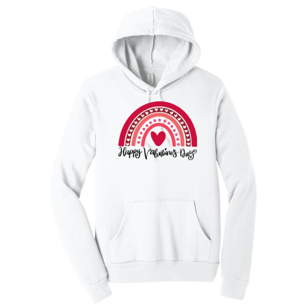 Valentine Rainbow Happy V-Day - Unisex Premium Fleece Pullover Hoodie Thumbnail