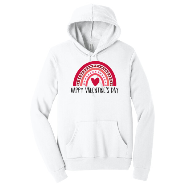 Valentine Rainbow Happy V-Day 2 - Unisex Premium Fleece Pullover Hoodie Thumbnail