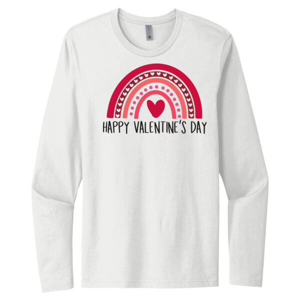 Valentine Rainbow Happy V-Day 2 - Unisex Premium Cotton Long Sleeve T-Shirt Thumbnail