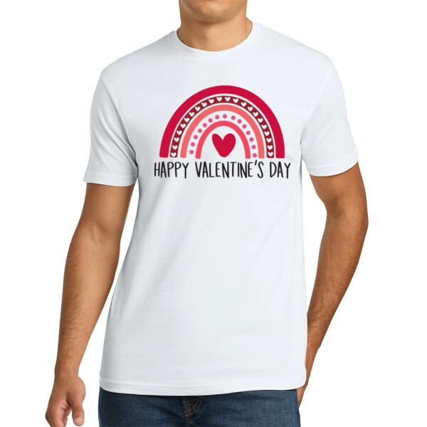 Valentine Rainbow Happy V-Day 2 - Unisex Premium Cotton T-Shirt Thumbnail