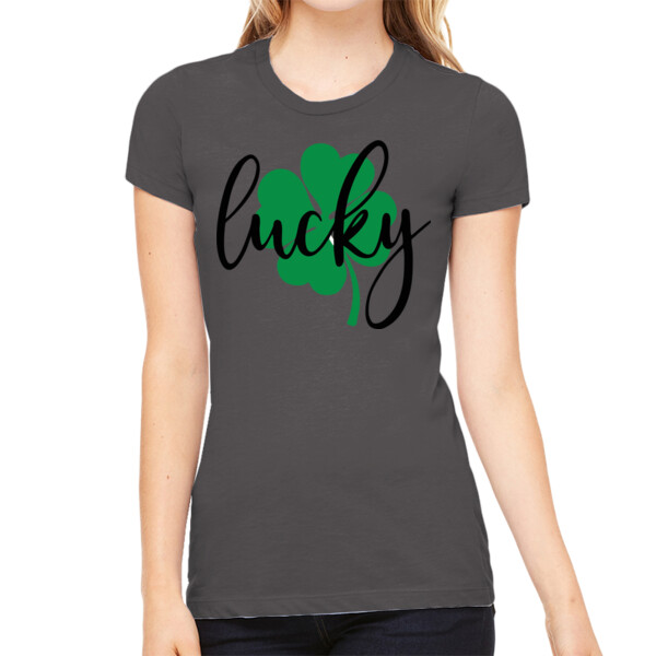 Lucky 2 - Women's Premium Cotton Slim Fit T-Shirt Thumbnail