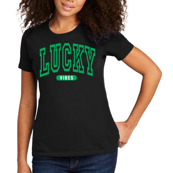 Lucky Vibes - Women's Premium Cotton T-Shirt Thumbnail