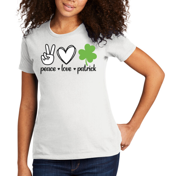 Peace Love Patrick - Women's Premium Cotton T-Shirt Thumbnail