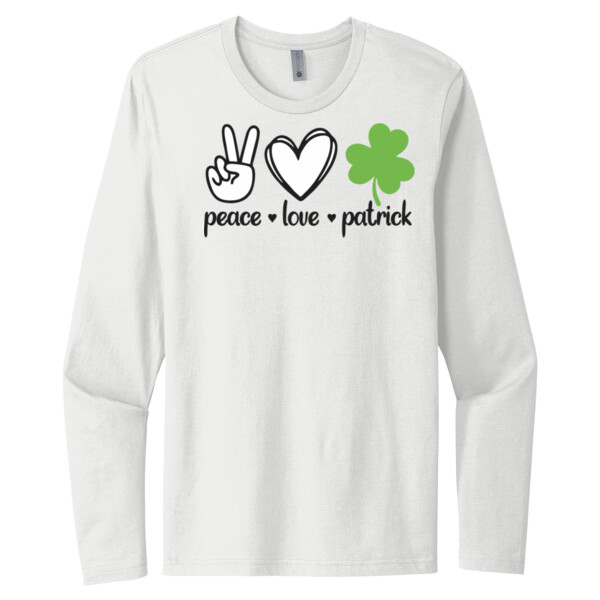 Peace Love Patrick - Unisex Premium Cotton Long Sleeve T-Shirt Thumbnail