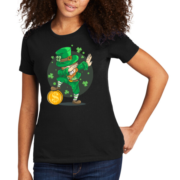 Dabbing Leprechaun - Women's Premium Cotton T-Shirt Thumbnail