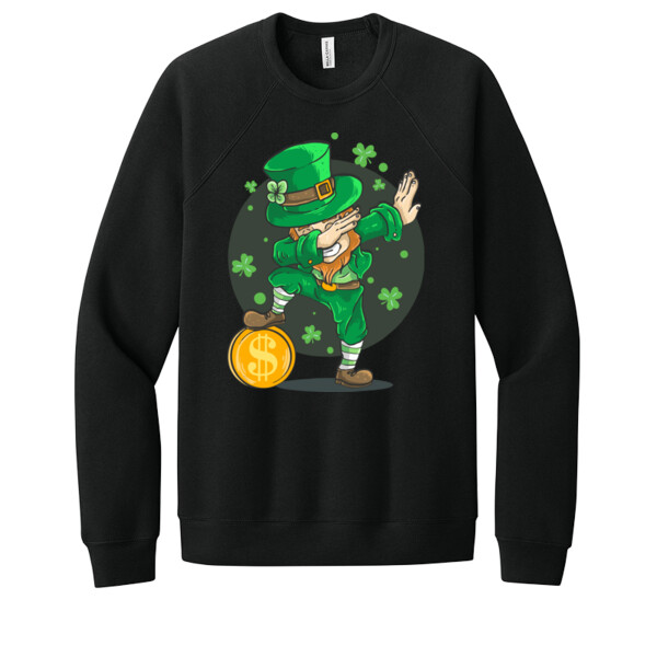 Dabbing Leprechaun - Unisex Premium Fleece Crew Sweatshirt Thumbnail