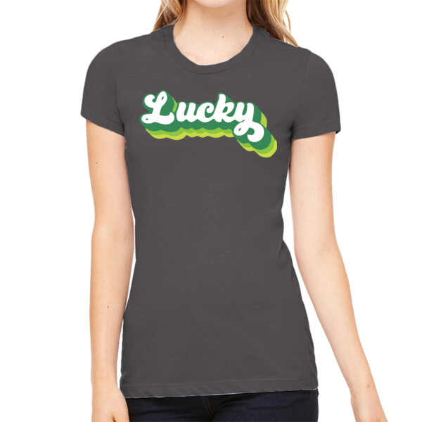 Lucky - Women's Premium Cotton Slim Fit T-Shirt Thumbnail