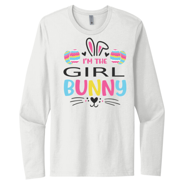 Girl Bunny - Unisex Premium Cotton Long Sleeve T-Shirt Thumbnail