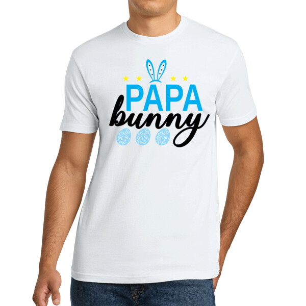 Papa Bunny - Unisex Premium Cotton T-Shirt Thumbnail