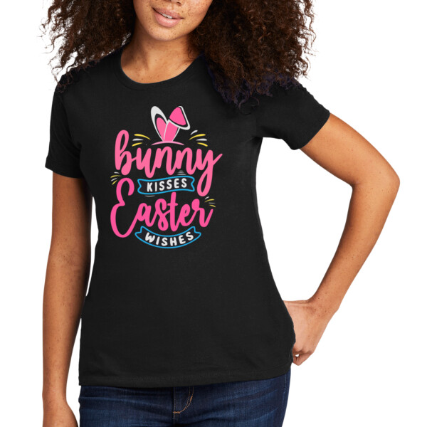 Bunny Easter Wishes - Women's Premium Cotton T-Shirt Thumbnail