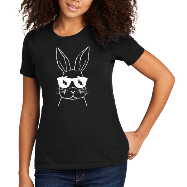 Bunny Shades White - Women's Premium Cotton T-Shirt Thumbnail