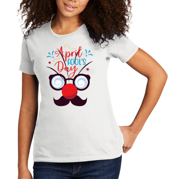 April Fools Mustache 2 - Women's Premium Cotton T-Shirt Thumbnail
