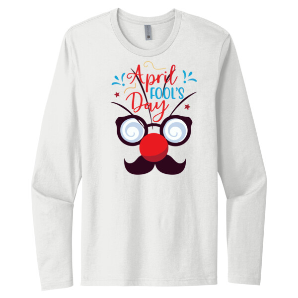 April Fools Mustache 2 - Unisex Premium Cotton Long Sleeve T-Shirt Thumbnail