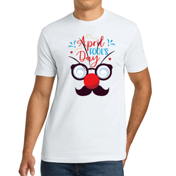 April Fools Mustache 2 - Unisex Premium Cotton T-Shirt Thumbnail
