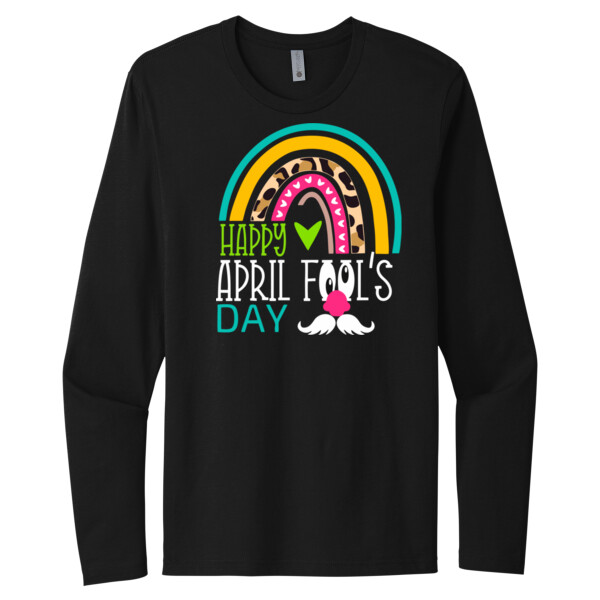 April Fools Rainbow - Unisex Premium Cotton Long Sleeve T-Shirt Thumbnail