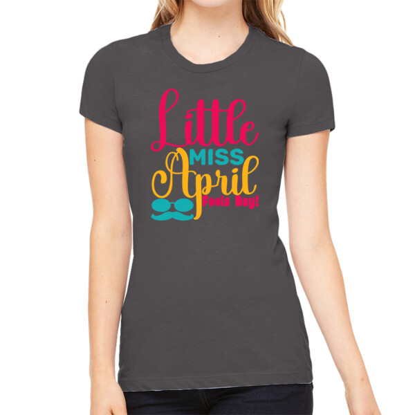 Little Ms April - Women's Premium Cotton Slim Fit T-Shirt Thumbnail