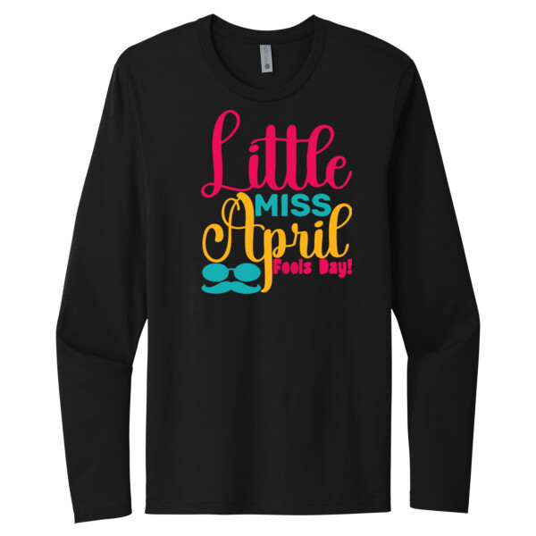 Little Ms April - Unisex Premium Cotton Long Sleeve T-Shirt Thumbnail