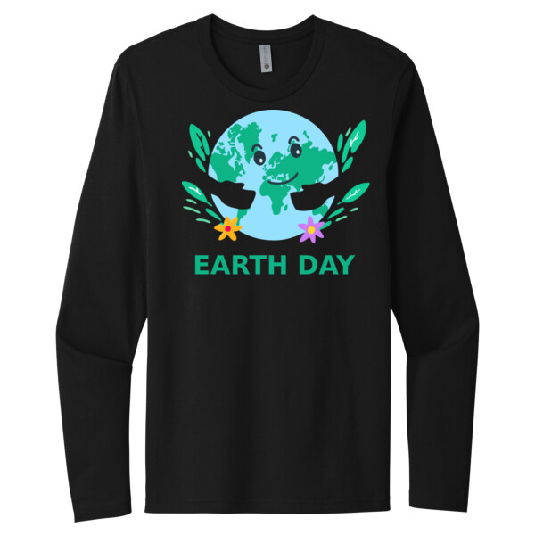 Earth Day Smile - Unisex Premium Cotton Long Sleeve T-Shirt Thumbnail