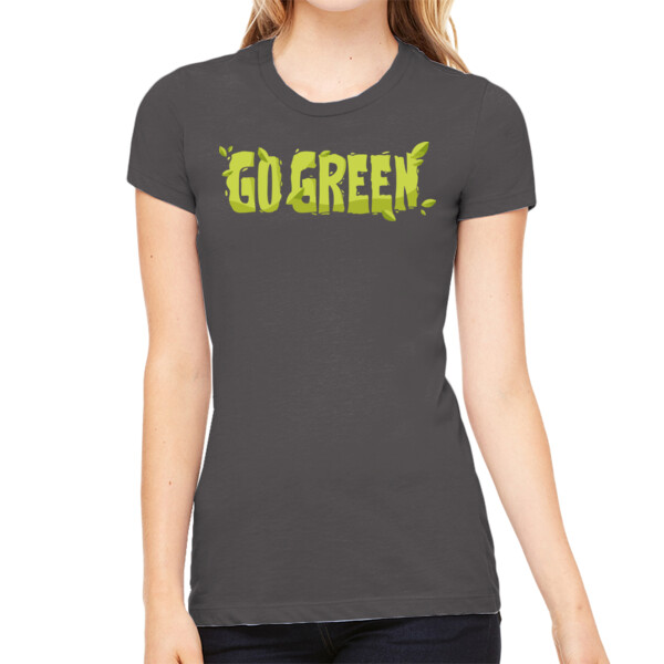 Go Green - Women's Premium Cotton Slim Fit T-Shirt Thumbnail