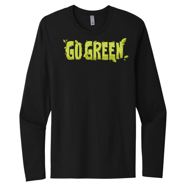 Go Green - Unisex Premium Cotton Long Sleeve T-Shirt Thumbnail