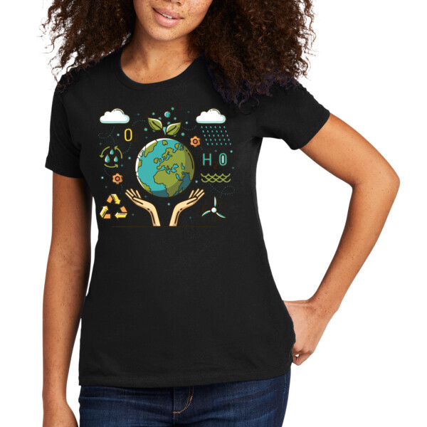 Earth and Hands - Women's Premium Cotton T-Shirt Thumbnail