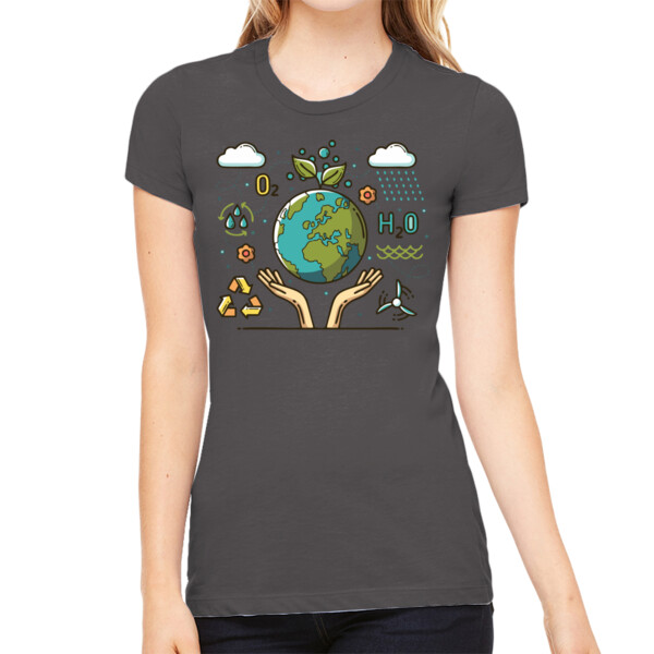 Earth and Hands - Women's Premium Cotton Slim Fit T-Shirt Thumbnail