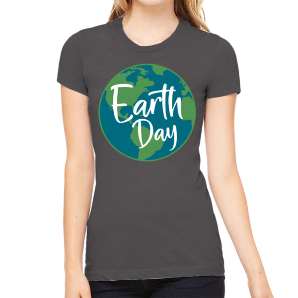 Earth Day / White 3 - Women's Premium Cotton Slim Fit T-Shirt Thumbnail