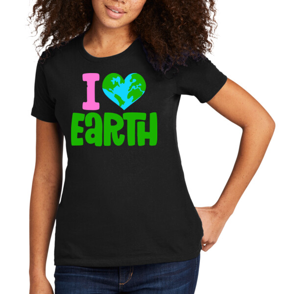 I Love Earth - Women's Premium Cotton T-Shirt Thumbnail