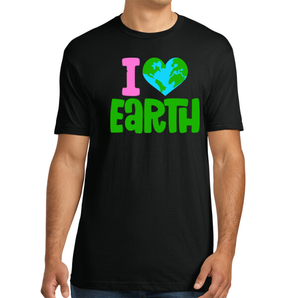 I Love Earth - Unisex Premium Cotton T-Shirt Thumbnail