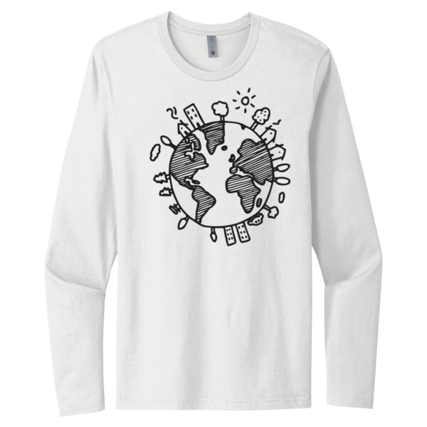 Earth Day / Black 1 - Unisex Premium Cotton Long Sleeve T-Shirt Thumbnail