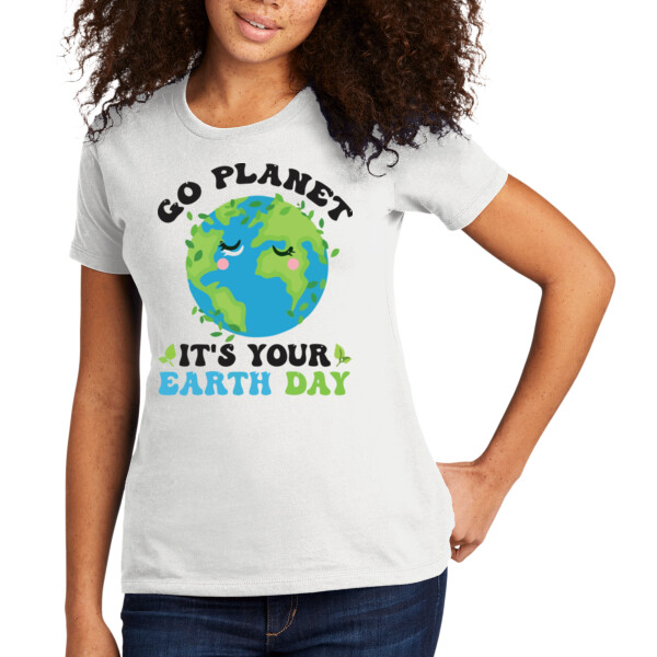 Go Planet / Black - Women's Premium Cotton T-Shirt Thumbnail