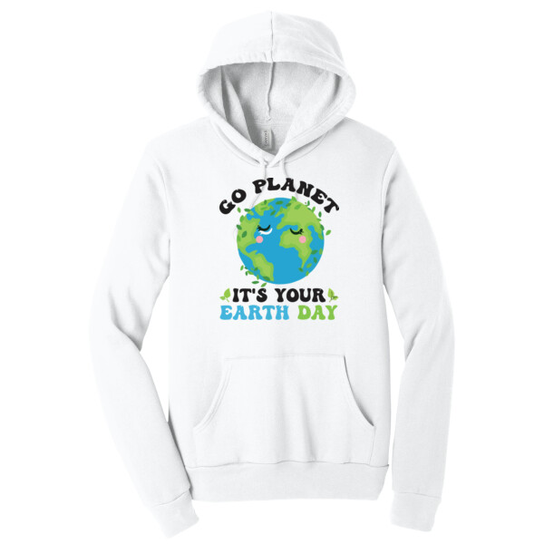 Go Planet / Black - Unisex Premium Fleece Pullover Hoodie Thumbnail