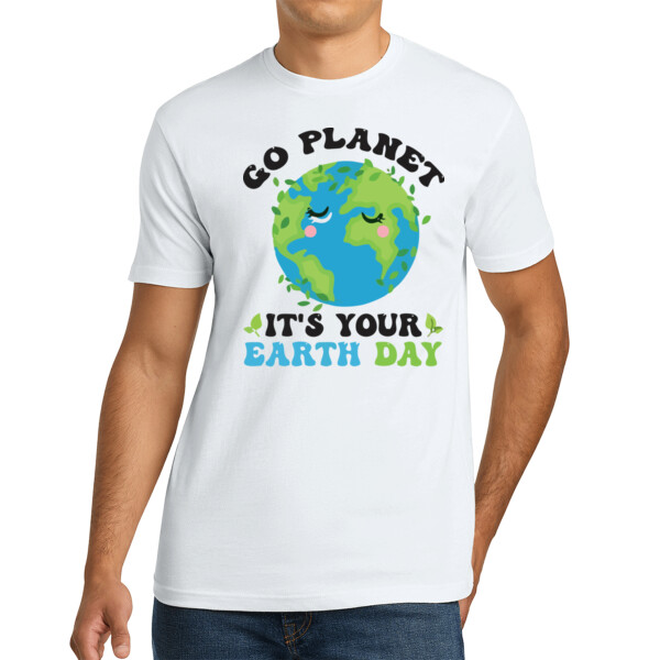 Go Planet / Black - Unisex Premium Cotton T-Shirt Thumbnail