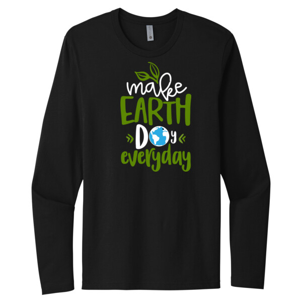 Earth Day Everyday / White - Unisex Premium Cotton Long Sleeve T-Shirt Thumbnail
