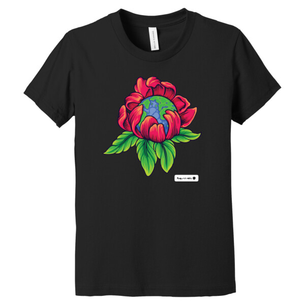 Flower Earth - Youth Premium Cotton T-Shirt Thumbnail