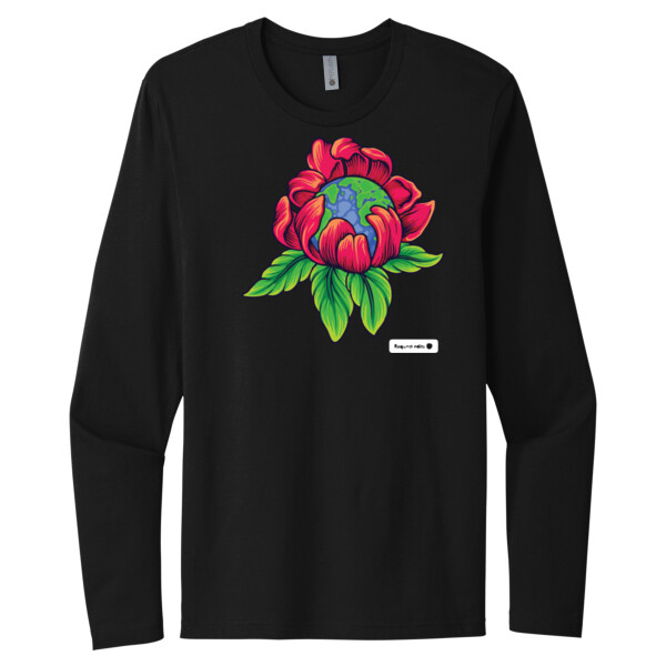 Flower Earth - Unisex Premium Cotton Long Sleeve T-Shirt Thumbnail