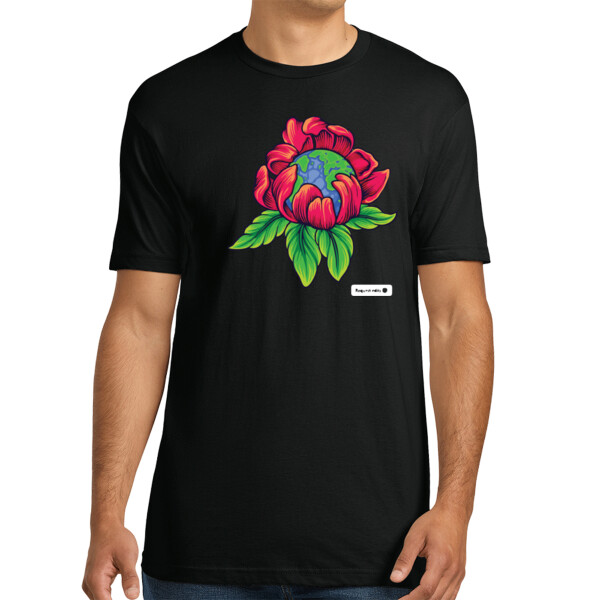 Flower Earth - Unisex Premium Cotton T-Shirt Thumbnail