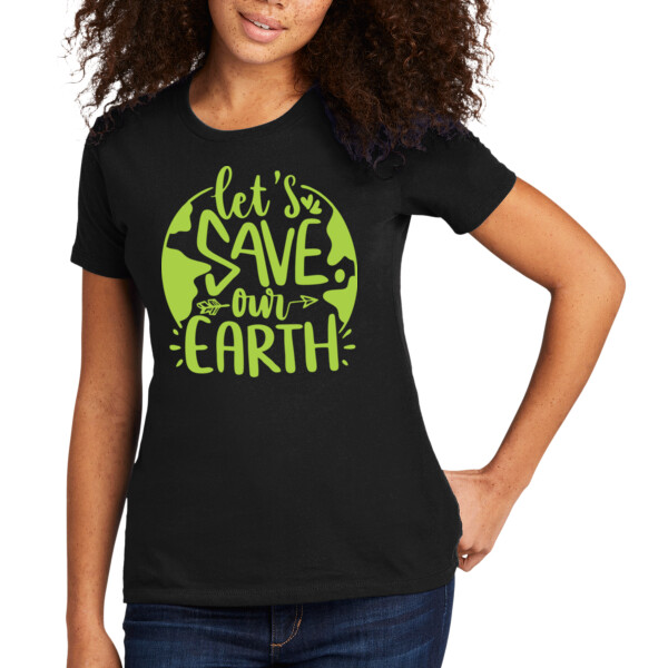 Let's Save Earth - Women's Premium Cotton T-Shirt Thumbnail