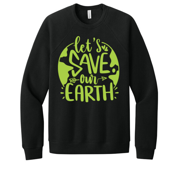 Let's Save Earth - Unisex Premium Fleece Crew Sweatshirt Thumbnail