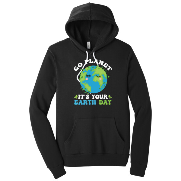 Go Planet / White - Unisex Premium Fleece Pullover Hoodie Thumbnail