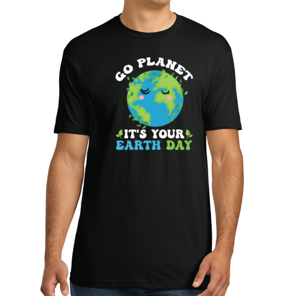 Go Planet / White - Unisex Premium Cotton T-Shirt Thumbnail