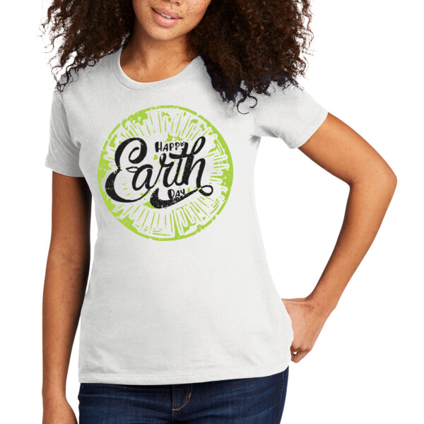 Earth Day / Black Distressed - Women's Premium Cotton T-Shirt Thumbnail