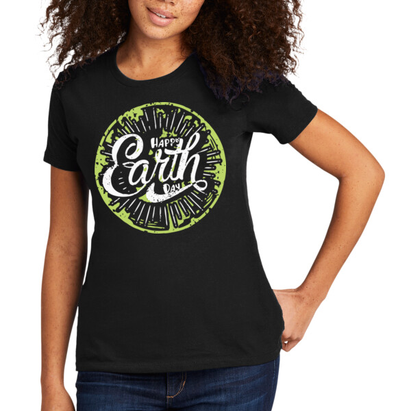 Earth Day / White Distressed - Women's Premium Cotton T-Shirt Thumbnail